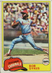 1981 Topps Baseball Cards      348     Bob Sykes